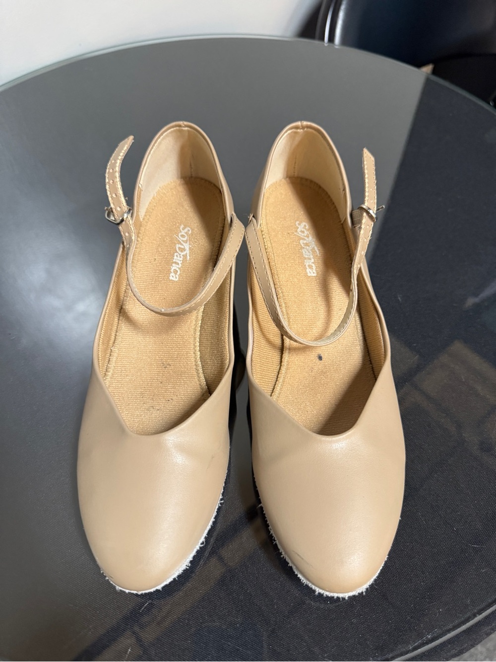SoDanca Nude Tan Mary Jane Dance shoes, size 8